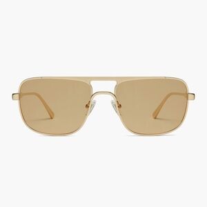 Aviator Style Sunglasses Polarized UV400 Metal Frame Rectangle Unisex, Gold
